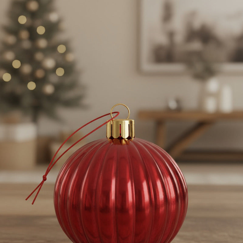 Set 8 Esferas Navideñas Plástico 12 5 Cm Bola Navidad Decora