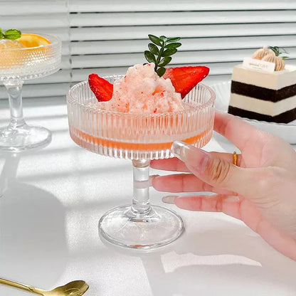 X4 Copas Helado Vidrio Postres Dulce Copa Transparente 200ml Transparente
