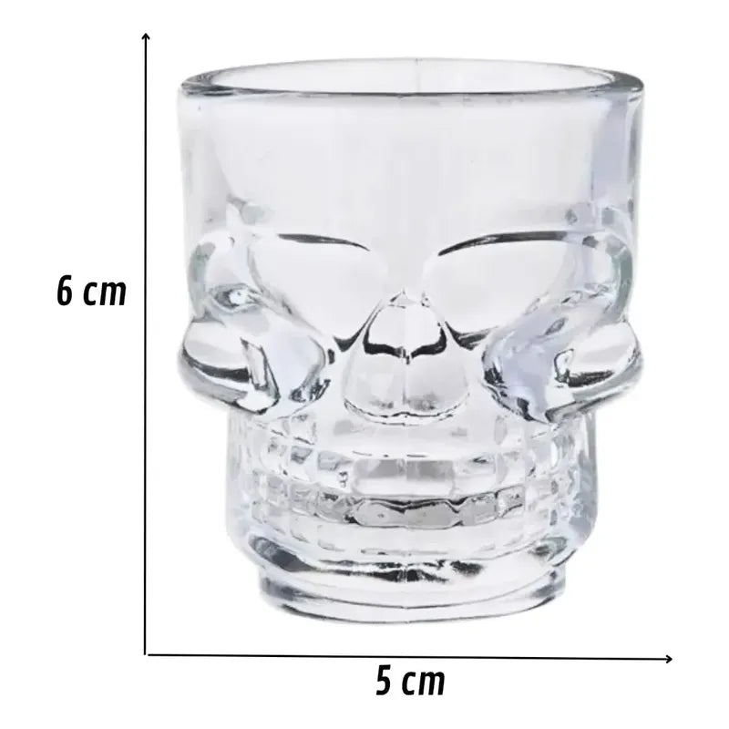 Set 12 Vaso Shot Calavera Tequilero Vasos Shoperos De Vidrio Transparente
