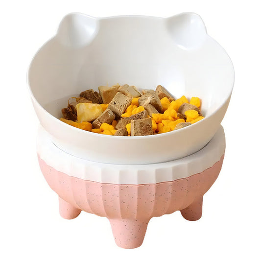 Vitrineon Cl Plato Comida Perro Alto Inclinable Color Rosa Claro