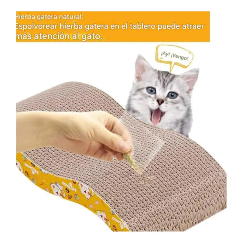 Rascador Para Gatos Carton Corrugado Rascador Con Catnip Onda Gato Gimnasio Marrón