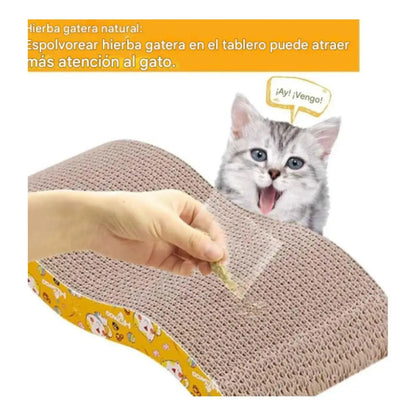 Rascador Para Gatos Carton Corrugado Rascador Con Catnip Onda Gato Gimnasio Marrón