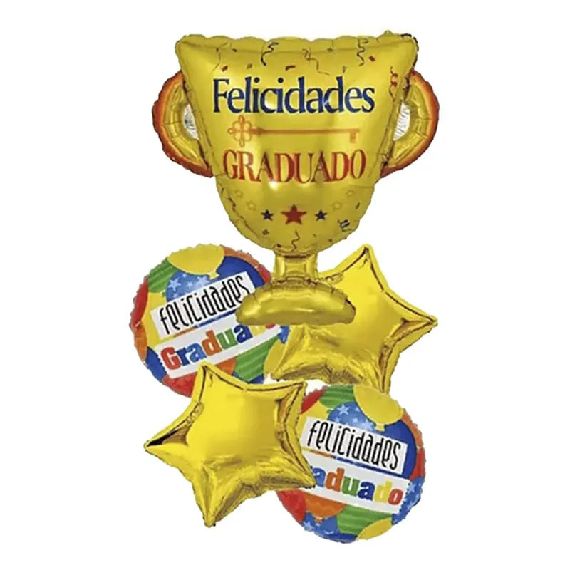 Set De Globos Graduacion  Globos Decoracion Graduacion Globo Dorado