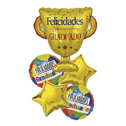 Set De Globos Graduacion  Globos Decoracion Graduacion Globo Dorado