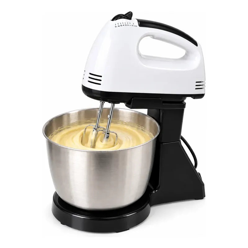 Batidora Electrica 7 Velocidades Base Tazon Pedestal Blanco Batidora Eléctrica Mano Base Tazón Mezcladora Repostería 350 W 7 Velocidades Batidores Ganchos Postres Cremas 50 Y 60 Hz