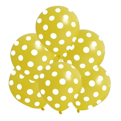 Pack X6 Globos Lunares Cumpleaños Globo Unicolor Decoracion