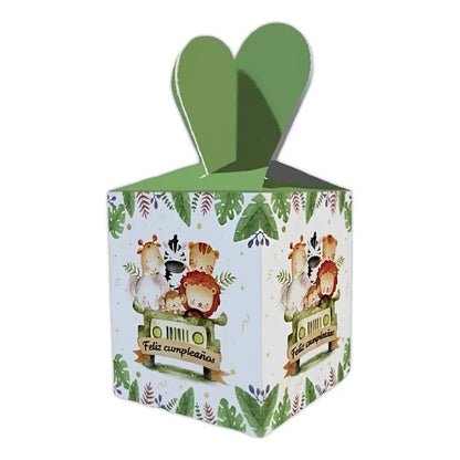 6 Cajas De Cotillon Safari Dulces Decoración Safari Fiesta Safari