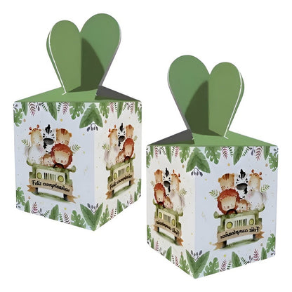 12 Cajas De Cotillon Safari Dulces Decoración Safari Fiesta