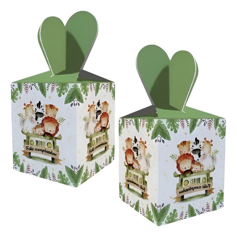12 Cajas De Cotillon Safari Dulces Decoración Safari Fiesta Safari