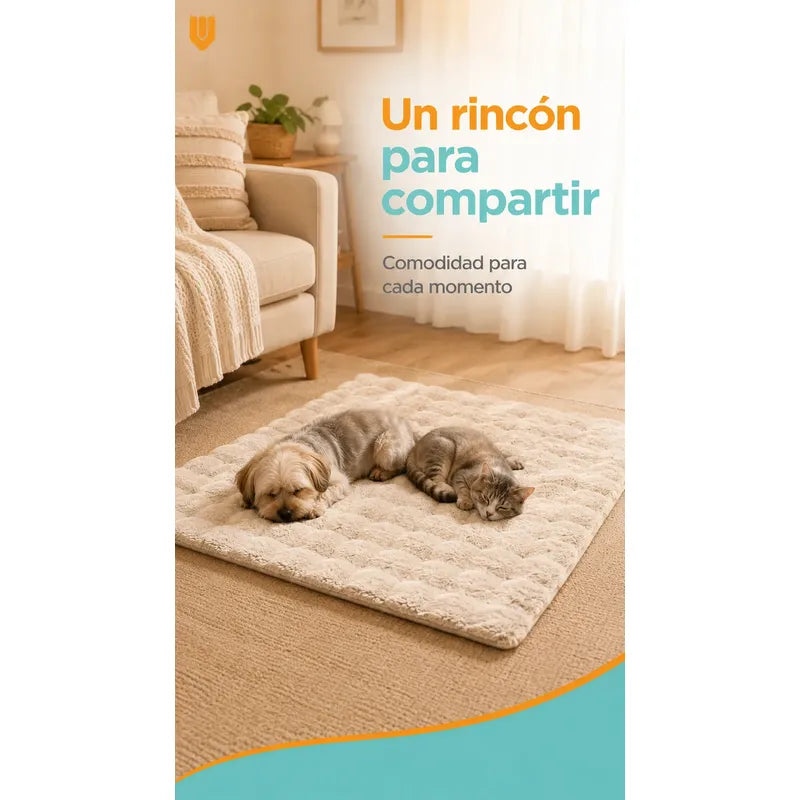 Cama Perros Mascotas Acolchada Lavable Resistente 60x80cm Beigecrema Camas De Perro