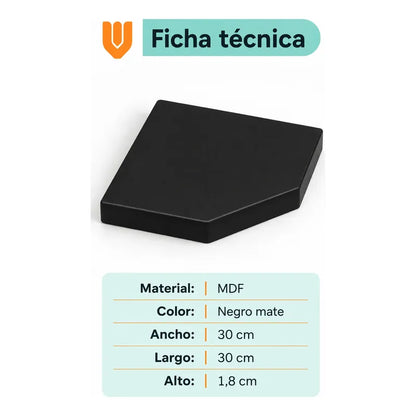 Repisa Esquinera Flotante Mdf Negro 30x30 Cm Vitrineon Cl Negro Repisa Esquinera Flotante Estante Mdf Marrón Decoración Rincón Pared Hogar Plantas Adornos Fotografías Living 30x30