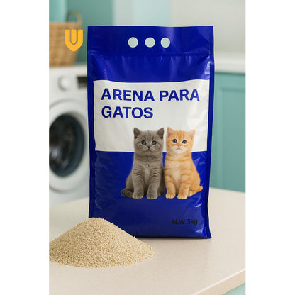 Arena Sanitaria Gatos 5kg Manzana Absorbente Ideal Hogar