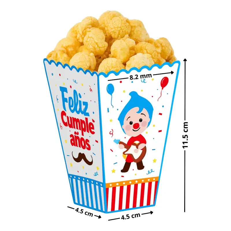 6 Cajas Cabritas Payasito Caja Para Cabritas Palomitas Fiest Multicolor