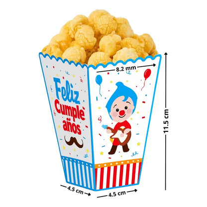 6 Cajas Cabritas Payasito Caja Para Cabritas Palomitas Fiest Multicolor
