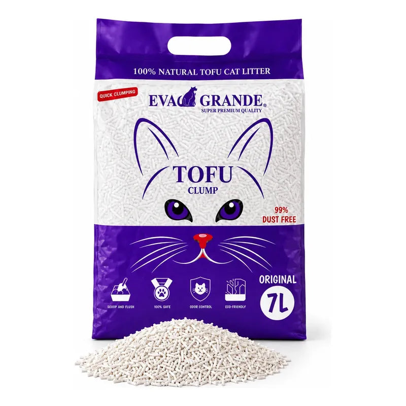 Arena Gatos Aglutinante Sanitaria Tofu Lavanda 2.6kg Clean Arena Sanitaria Tofu Lavanda 7 Litros Aglomerante Biodegradable Absorcion Control Olores 99 Porciento Libre Polvo Gatos - 2.6kg