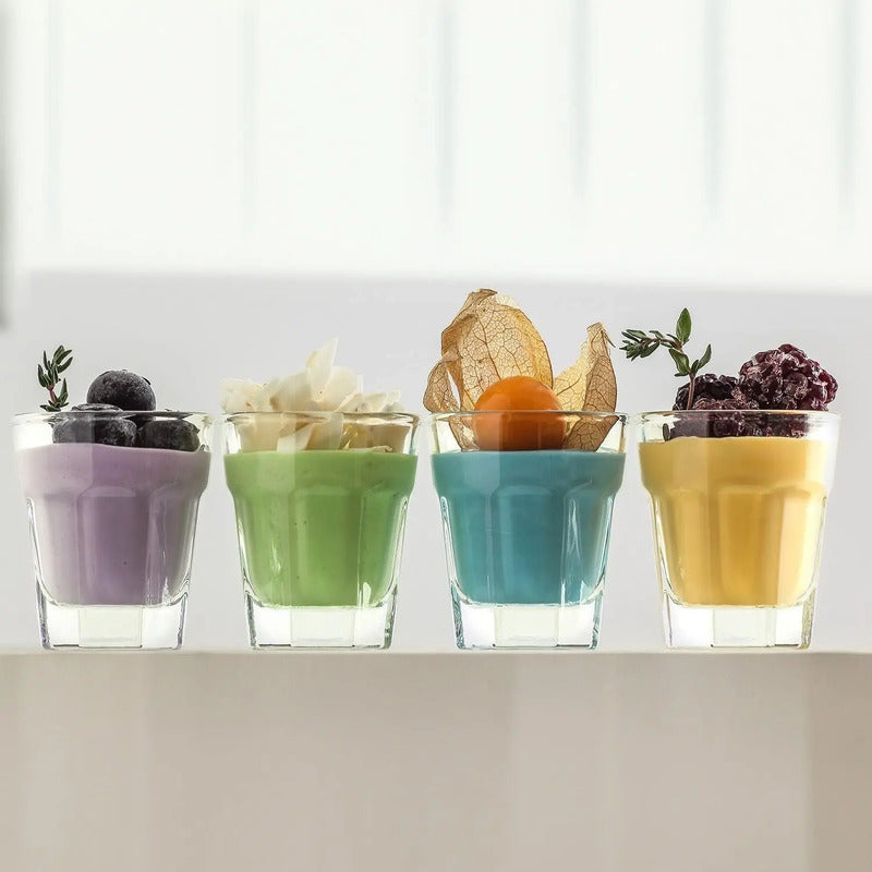 6 Vasos Shoperos Vasos De Postre Vasos De Vidrio Shot Postre Transparente
