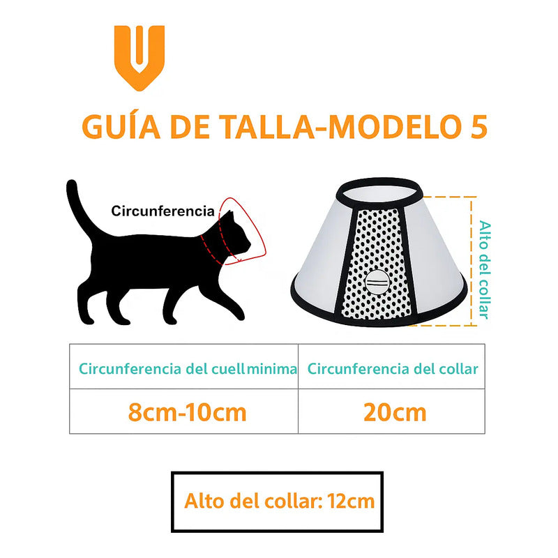 Collar Isabelino Perro Collar Isabelino Gato Collar Perro 5 Transparente Isabelino Talla #5
