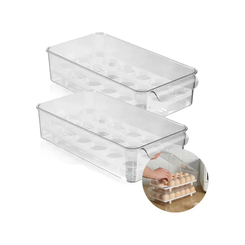 2 Porta Huevos Organizador De Refrigerador Organizador Huevo Transparente