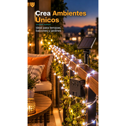 Luces Solares Navideñas Decoración Hogar Luz Led Blanca 10m Blanco Frío Iluminación Blanca Brillante Tonalidad Fría Efecto... Blanco Frío Iluminación Blanca Brillante Tonalidad Fría Efecto...