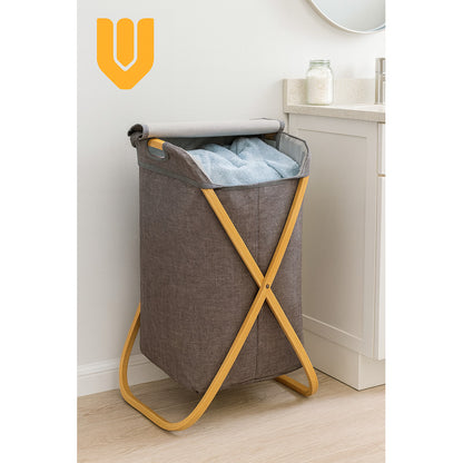 Canasto Ropa Grande Tela Bambú Premium Organizador Hogar