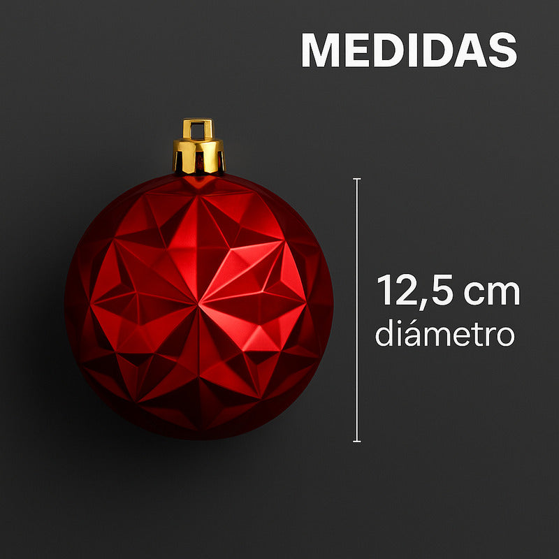 Set 8 Esferas Plástico 12 5 Cm Colgantes Árbol Navidad Dorad