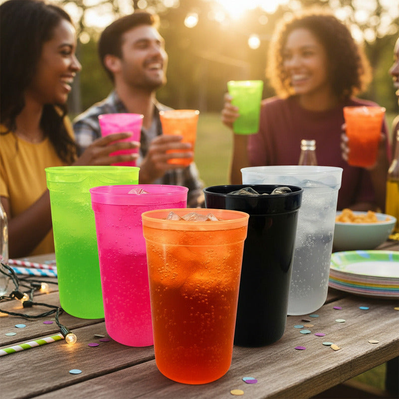 Vaso Plastico Reutilizables Vasos De Colores Vasos Fiesta Multicolor