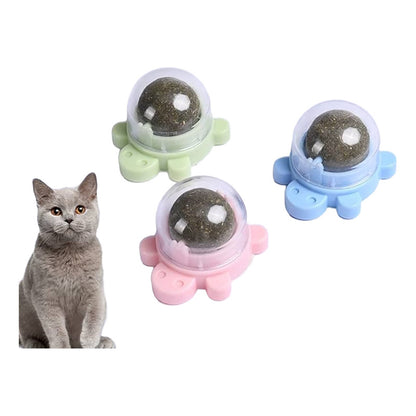 X2 Bola Hierba Gatera Catnip Snack Para Gatos Bola Adhesiva