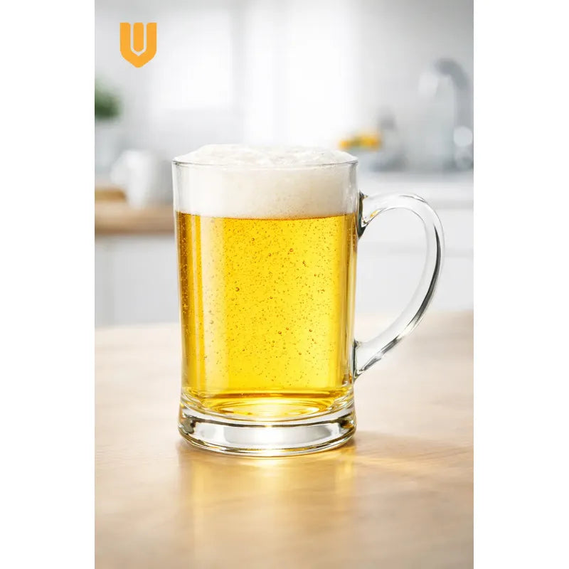 Vasos Cerveza Vidrio Asa Mug Disfrute Hogar 670 Ml Transpare Transparente