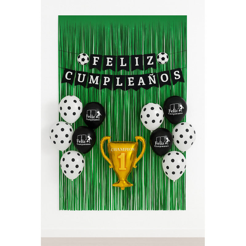 Set 17 Globos Futbol Decoracion Futbol Champions Metalico