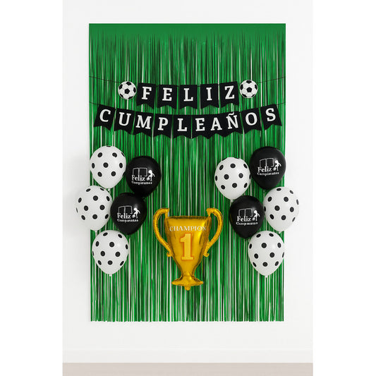 Set 17 Globos Futbol Decoracion Futbol Champions Metalico