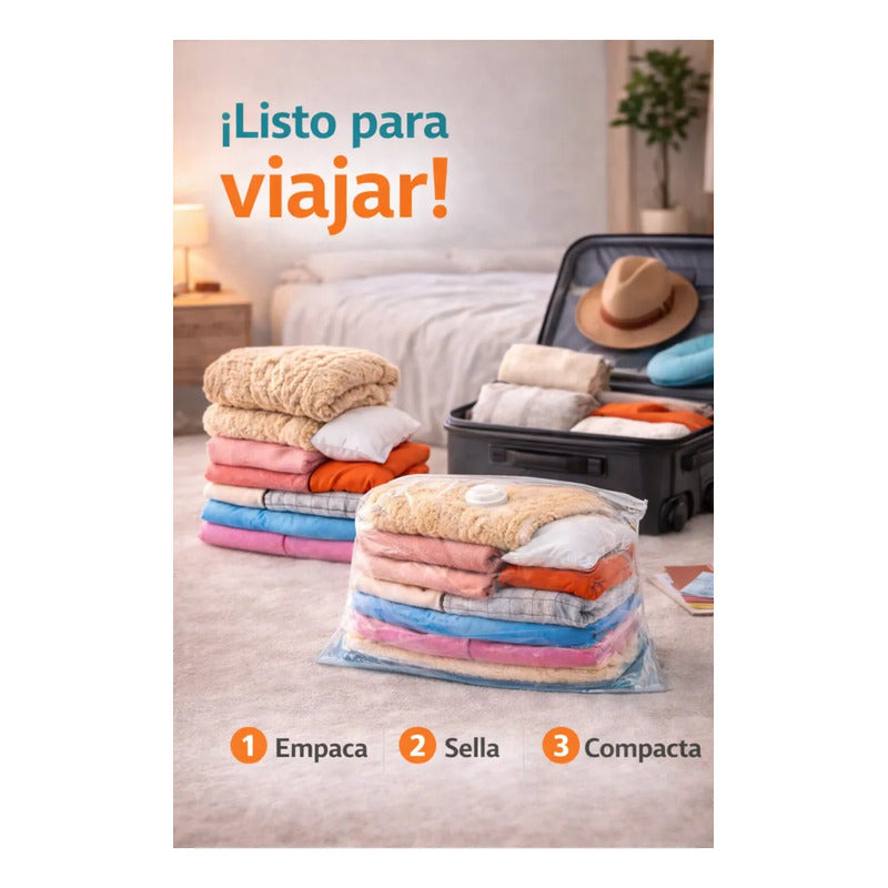 Sistema Compresion Guardado Vestuario Viaje Mudanza 40x60cm