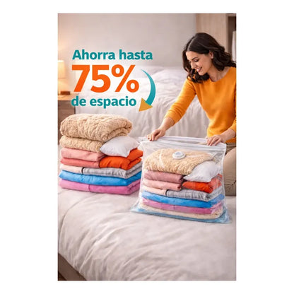 Bolsa Organizador Al Vacio Hogar Ropa Ahorra Espaci 60x80cm