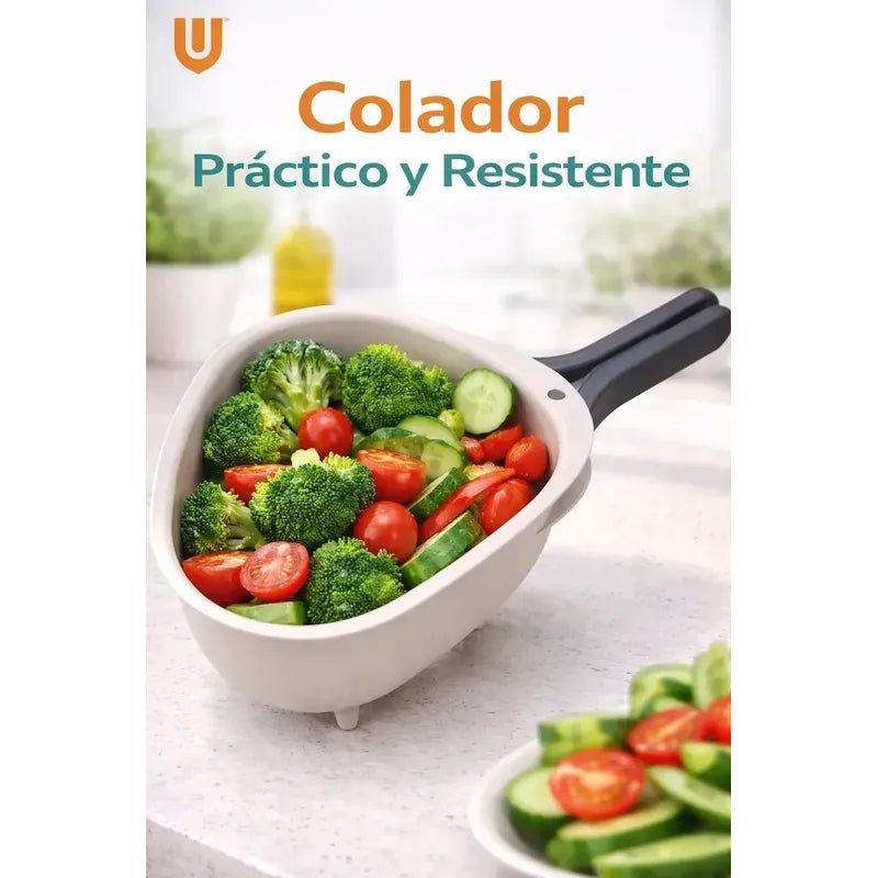 Colador Frutas Verduras Cocina Plegable Compacto Hogar Blanco Cocina Moderno Minimalista Elegante Diseño Compacto Visual Limpio Armonico Resistente Duradero Uso Diario Hogar Premium