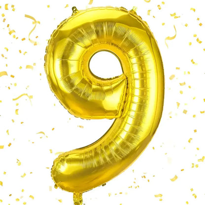 Numeros Cumpleaños Globos Para Cumpleaños Globos Metalicos 9 Dorado