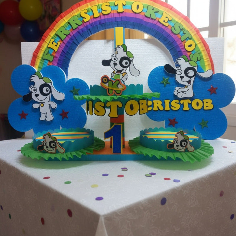 Set 5 Globos Metálicos Doki Globos Metalizado Perro Doki Azul Y Verde