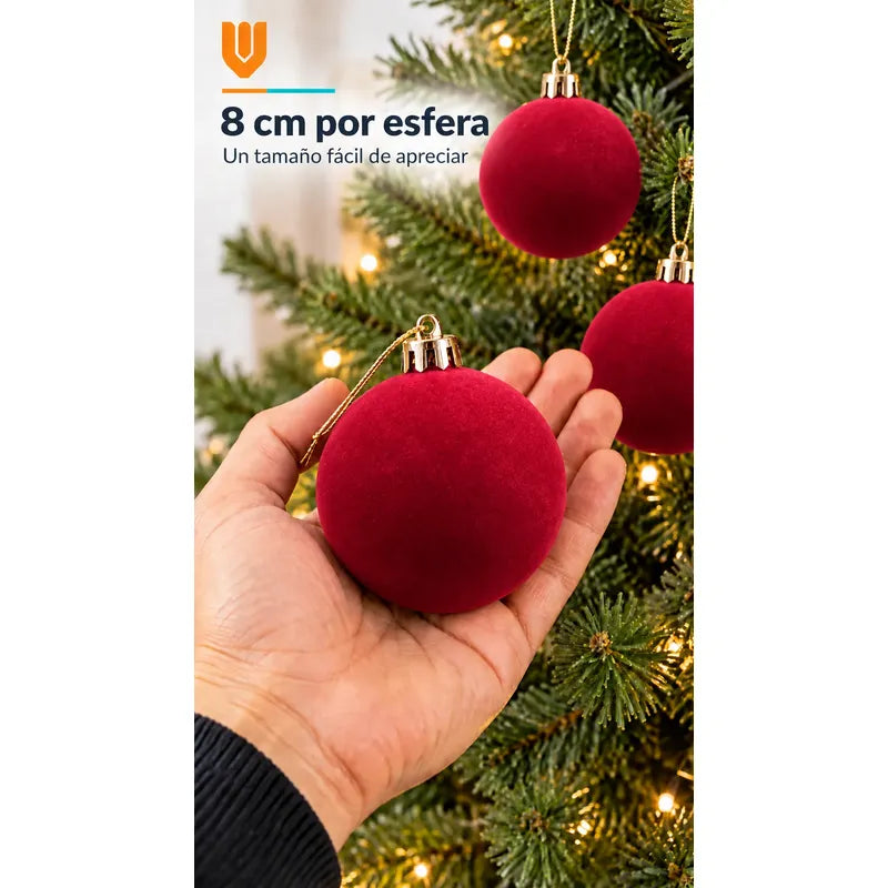 6 Esferas Navidad Adorno Piel Durazno Bolas Decorar 8cm Esferas Navidad Adorno Piel Durazno Bolas Decorar 8cm Vino Esferas... 8cm