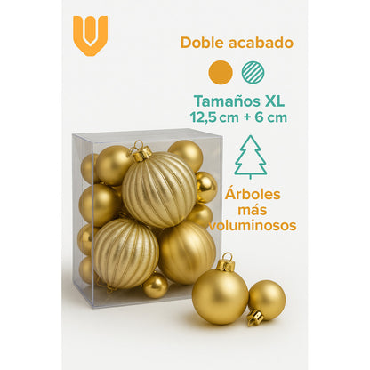 Set 28 Esferas Plástico 12 5 Cm Extra Brillo Navidad Premium