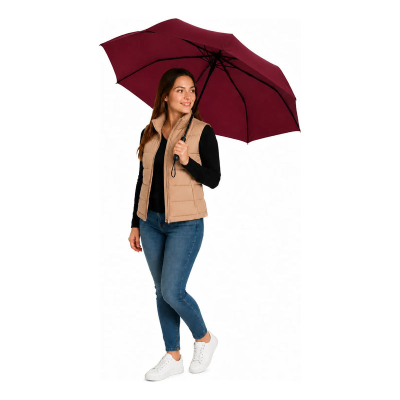 Paragua Parasol Lluvia Retractil Plegable 8 Varill Sombrilla