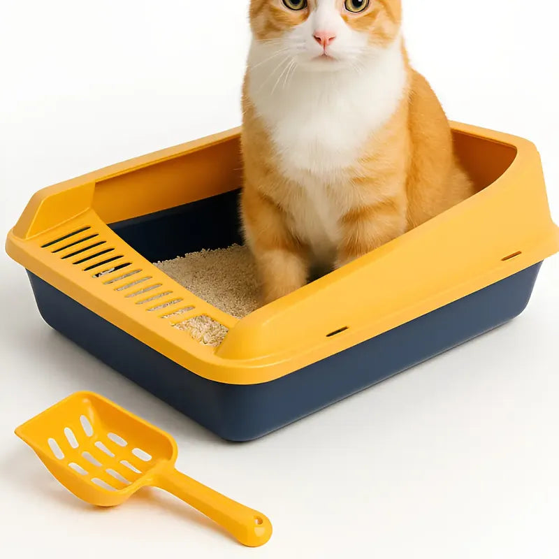 2 Areneros Gatos  Caja Arena Higiene Bandeja Sanitaria Pala Multicolor