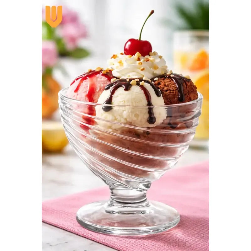 6 Vasos Postre Cristal Dulces Mesa Elegante Celebraciones Transparente Cristal Brillante Elegante Gourmet Vajilla Postres Helados Presentacion Mesa Dulce