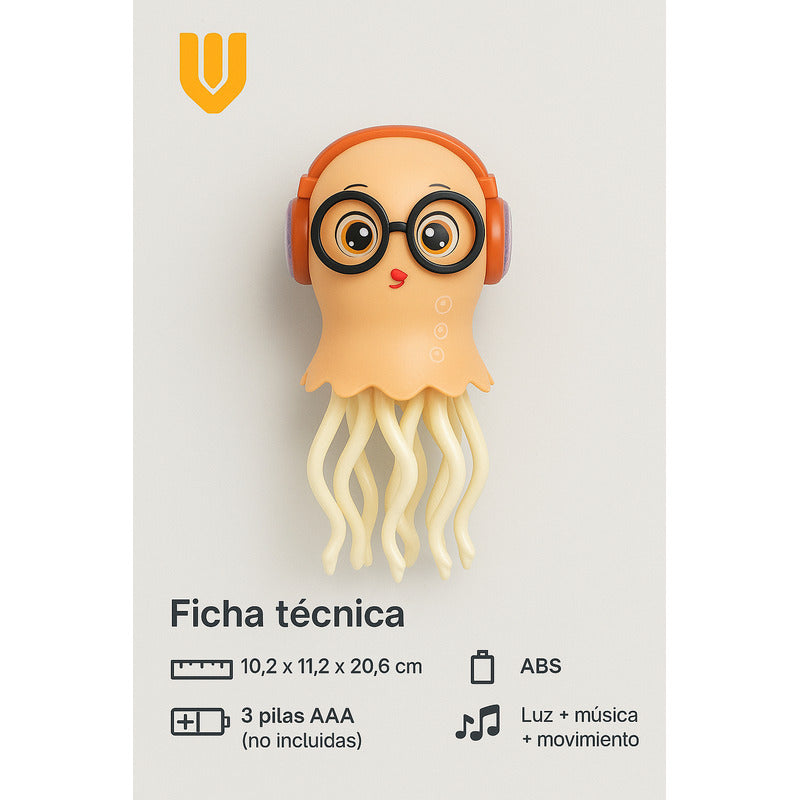 Pulpo Bailarin Musical Niños Medusa Luces Pulpo Infantil Beb