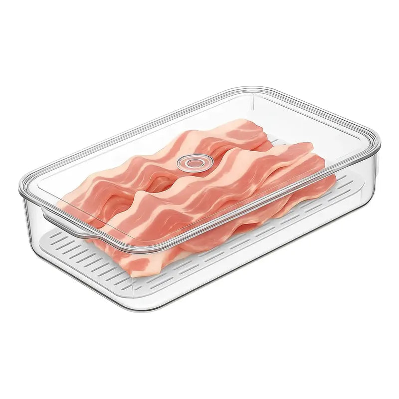 Organizador Acrílico Tapa Refrigerador Contenedor Alimentos Transparente