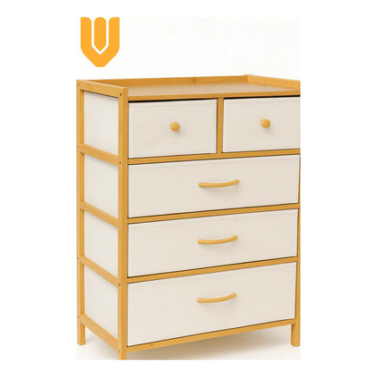 Organizador Comoda Bambu Cajonera 4 Niveles Organización Hog Bambu/cajones Blancos