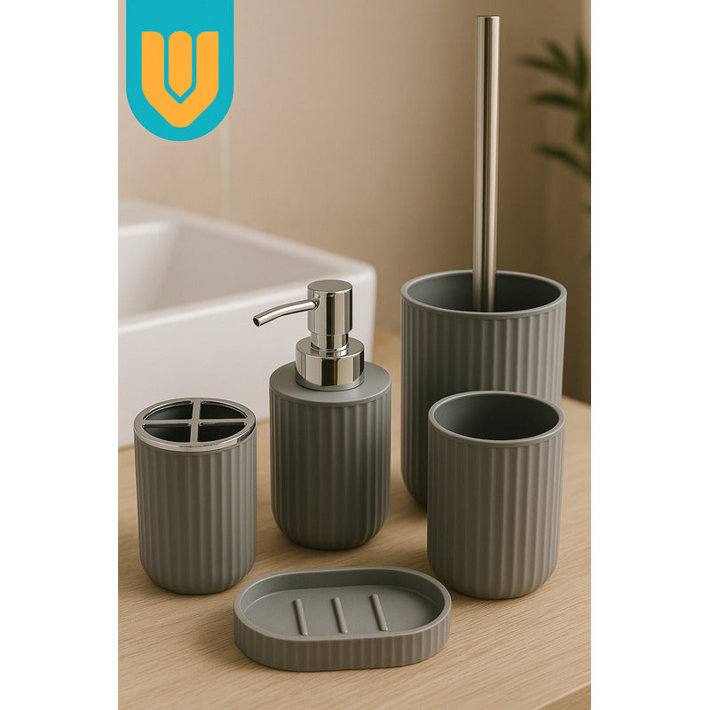 Set De Baño 5 Piezas Accesorios Decorativo Baños Juegos Baño