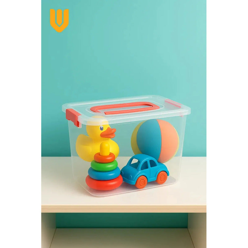 2 Caja Organizadora Transparente Aplilable Almacenamien 6.5l Caja Organizadora Plastico Transparente 6.5l Apilable 28x20x15cm Tapa Multiuso Hogar Oficina Almacenaje Contenedor 5kg Lisa