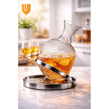 Decantador Vidrio Aireador Vinos Oxigenador Giratorio 1500ml Decantador Aireador Vino Giratorio 1500ml Vidrio Base Estable Cata Oxigenacion Tintos Elegante Mesa