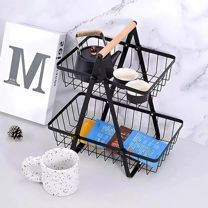 Frutero De Mesa Cesta Para Frutas Canasto Organizador Fruta Negro