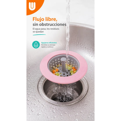 4 Filtros Bacha Silicona Drenaje Cocina Rejilla Universal Multicolor - Estándar