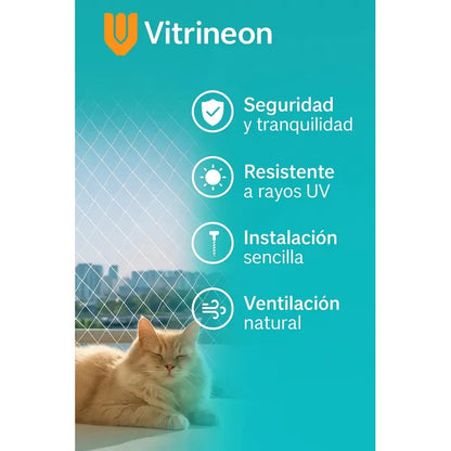 2 Malla Balcon Mascotas Nailon Transparente Resistente 6x3mt Blanco Proteccion Balcon Mascotas 6x3m Nailon Transparente Uv Ignifugo Impermeable 07mm Malla 25mm Resistencia 25kg