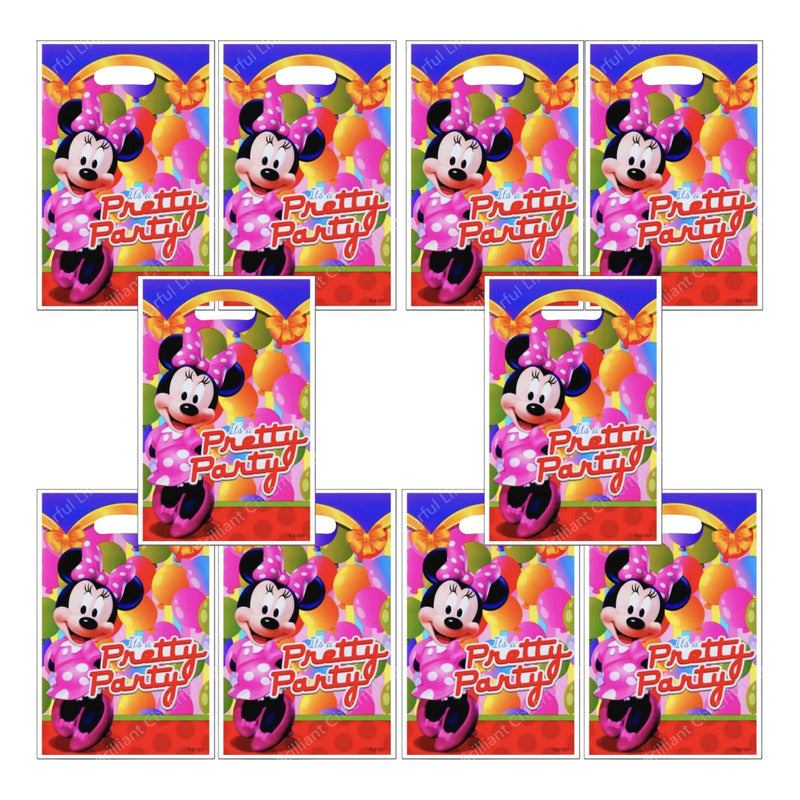 10 Bolsas Para Piñata Minnie Bolsas Para Dulces Piñata